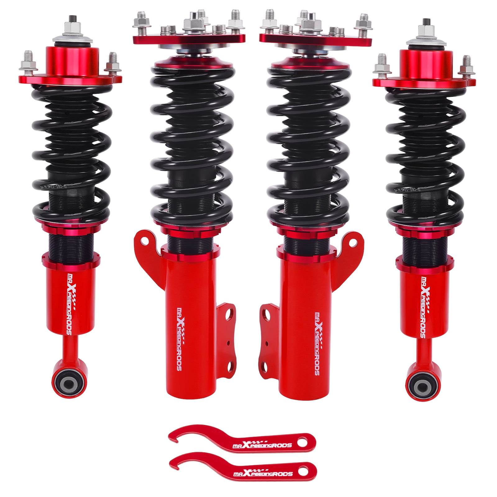 maXpeedingrods Coilovers for Mitsubishi Lancer(CX/CY) 2008-2016, for Mitsubishi Outlander Sport(GA) 2011-2020, Height Adjustable Coilovers Suspension Kit, Preset Damping Lowering Kit, Red