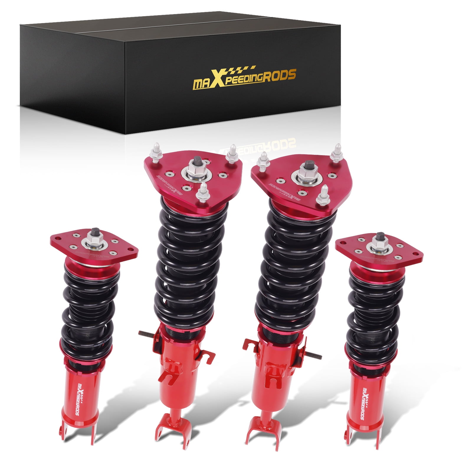 maXpeedingrods Coilovers for Nissan 350Z RWD 2003-2008, for Infiniti G35 RWD 2003-2007, Height Adjustable Coilovers Suspension Kit, Preset Damping Shock Absorber Struts, Lowering Kit Red