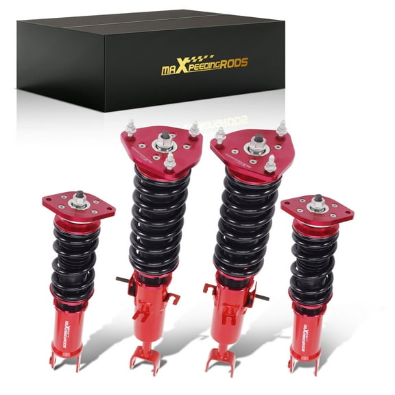 maXpeedingrods Coilovers for Nissan 350Z RWD 2003-2008, for Infiniti G35 RWD 2003-2007, Height Adjustable Coilovers Suspension Kit, Preset Damping Shock Absorber Struts, Lowering Kit Red