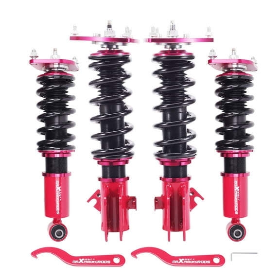 maXpeedingrods Coilovers for Subaru Impreza WRX Sedan/Hatchback 2008-2014, 24 Levels Damper Adjustable Coilovers Suspension Kit, Height Adjustable Shock Absorber Struts, Lowering Kit, Red