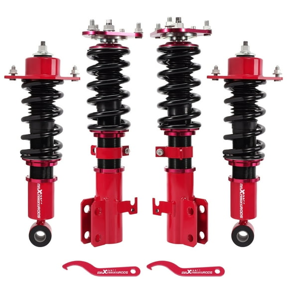 maXpeedingrods Coilovers for Toyota Corolla E130 2003-2008, for Toyota Matrix XRS E130 2003-2008, Height Adjustable Full Coilovers Suspension Kit, Preset Damping Shock Absorber Lowering Kit Red