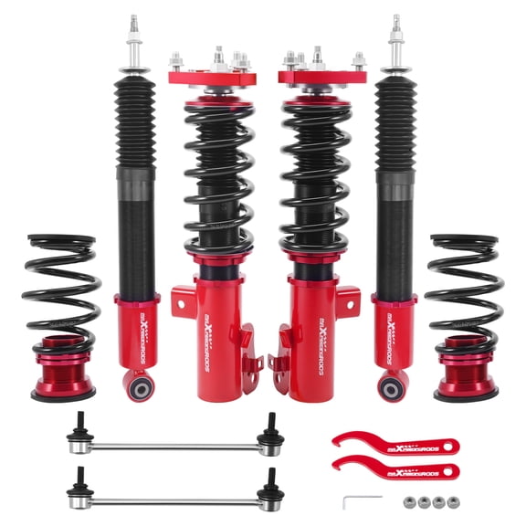 maXpeedingrods Coilovers for Honda Civic 2012-2015, 24 Levels Damper Adjustable Coilovers Suspension Kit, Height Adjustable Struts, Lowering Kit, Red