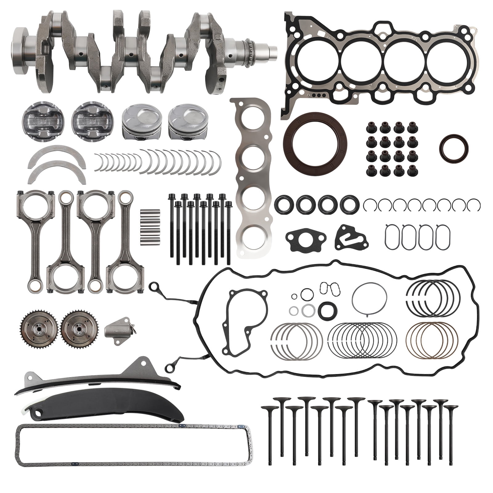 maXpeedingrods Engine Rebuild Overhaul Kit, Crankshaft Gasket Piston & Connecting Rod Timing Kit Fit for Hyundai Tucson for Kia Soul Forte 2017-2020 2.0L G4NC Engine, Replace 23110-2E501 23510-2E001