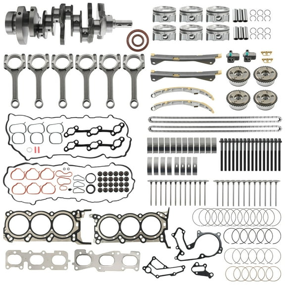 maXpeedingrods Engine Rebuild Overhaul Kit, for Kia Sorento/Sedona/Cadenza 2011-, for Hyundai Santa Fe/Azera 2013- G6DH Engine 3.3L With Timing Chain Kit, Crankshaft, Replace # 23110-3CFA0
