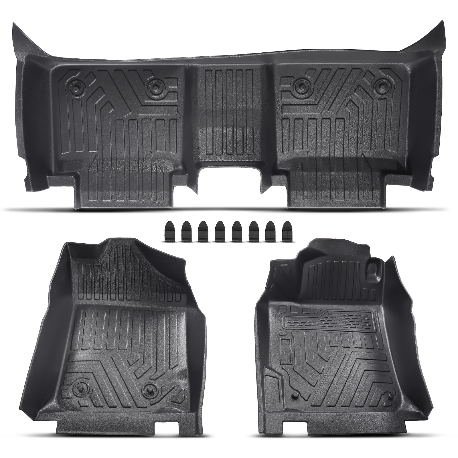 maXpeedingrods Floor Mats Replacement for Toyota Camry 2007 2008 2009 2010 2011, Front & 2nd Row Floor Liner Set TPE Rubber All Weather Protection Camry Car Mats(Black)