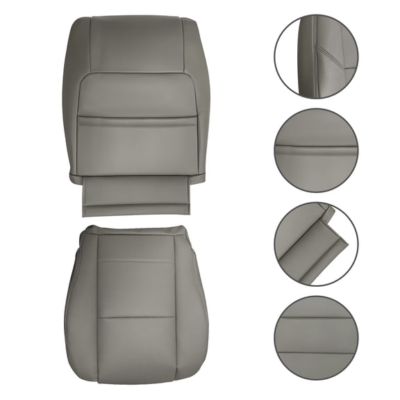 maXpeedingrods Front Driver & Passenger Leather Seat Cover Gray Fit For Toyota Sequoia 2000-07