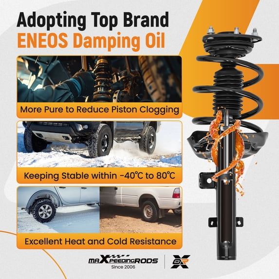 maXpeedingrods Front Struts & Sway Bar Link for Honda Accord 2013-2017 3.5L V6, 272971 272970 Complete Struts Shock Absorbers with Coil Spring Assembly Stabilizer Link K750651 K750650