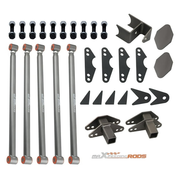 maXpeedingrods Parallel 4 Link Kit W/Panhard Bar, Universal Suspension Links For Trucks Classic Cars Rat Rods Hot Rods, Silver Gray