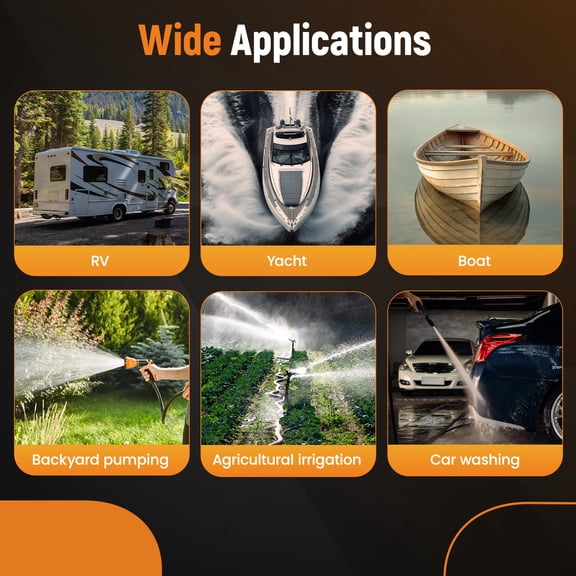 maXpeedingrods RV Water Pump 12V 3 GPM 70 PSI Self-Priming Water Pressure Pump for RV Boat Yacht Car Washing