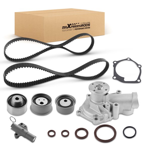 maXpeedingrods Timing Belt Kit with Water Pump for Mitsubishi Eclipse 2006-2009, Galant 2004-2006, Lancer/Outlander 2005-2006, MR994968 MR984778 MR984375 L4 GAS SOHC 2.4L Engine