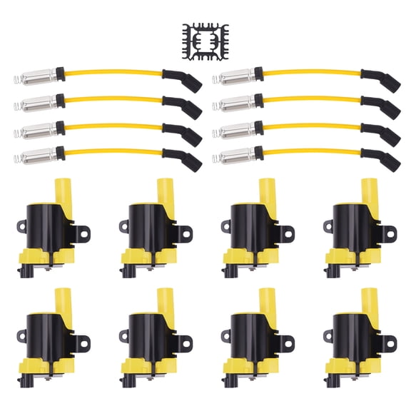 maXpeedingrods UF262 Set of 8 Ignition Coil and 8 Wire Set Fit for Chevrolet Express Silverado, for GMC Buick Hummer Cadillac Escalade, Ignition Coil Kit Replaces C1251, D585, 8125731900
