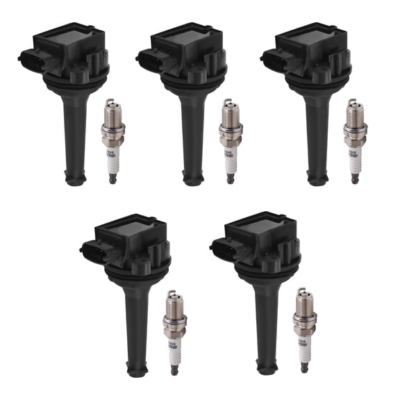 maXpeedingrods UF341 Set of 5 Ignition Coil Pack and Iridium Spark Plugs Fit for Volvo C70 S60 S70 S80 V70 XC70 XC90 1999-2007, Ignition Coil Kit Replace UF-341 307134160 9125601
