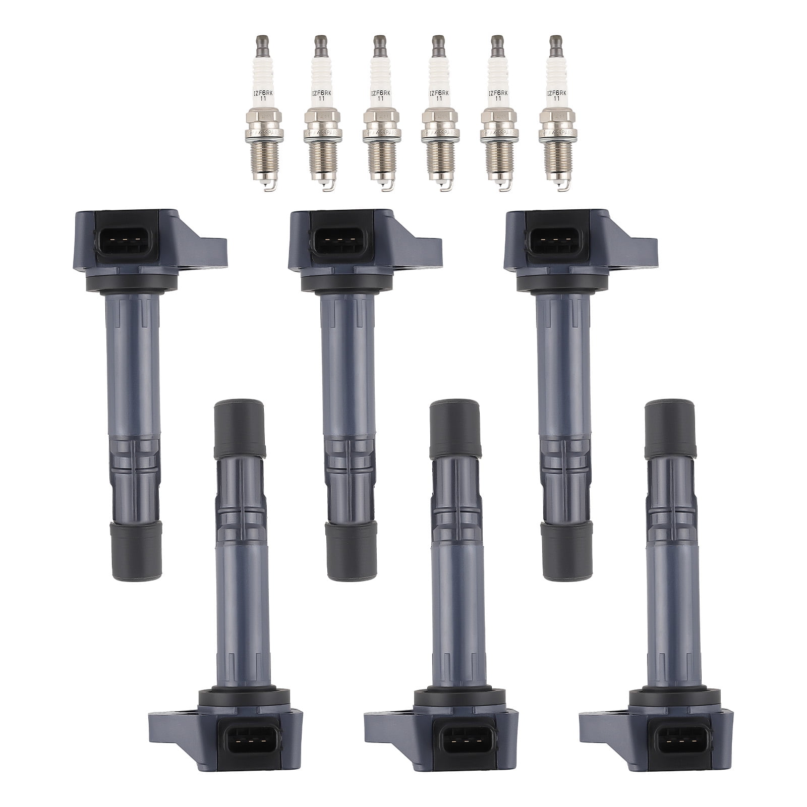 maXpeedingrods UF400 Set of 6 Ignition Coil Pack and Iridium Spark Plugs Fit for Honda Pilot Ridgeline, for Acura MDX Saturn Vue 2003-2008 V6 3.5L, Ignition Coil Kit Replace 12582000 30520PDKA01