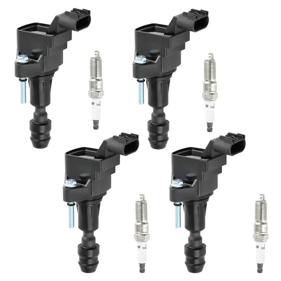 maXpeedingrods UF491 Set of 4 Ignition Coil Pack and Iridium Spark Plugs Fit for Buick Chevrolet Pontiac GMC Saturn Saab Fisker 2.0L 2.4L L4, Ignition Coil Kit Replaces UF-491