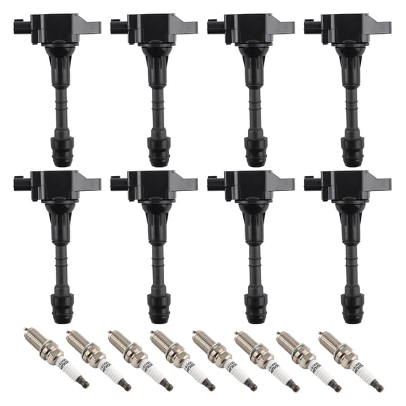maXpeedingrods UF551 Set of 8 Ignition Coil Pack and Iridium Spark Plugs Fit for Nissan Armada NV2500 NV3500 Titan, for Infiniti QX56 2007-2015 V8 5.6L, Ignition Coil Kit Replaces 22448ZE00A