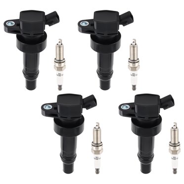 4 Ignition Coils (UF652) + Iridium Spark Plug Set For 2016 Kia Rio 1.6L I4 – Direct Fit 12V