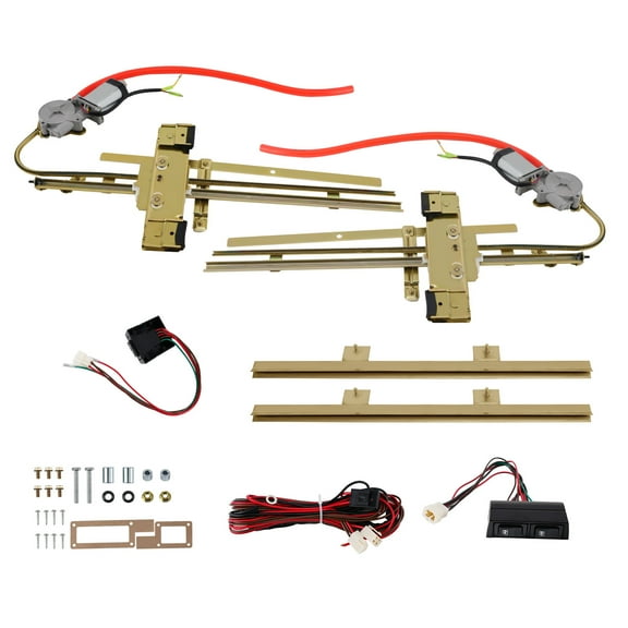 maXpeedingrods Universal 2-Door Electric Power Window Conversion Flat Glass Installation Kit with Switches Wiring for ford Chevy Chrysler 1932-UP