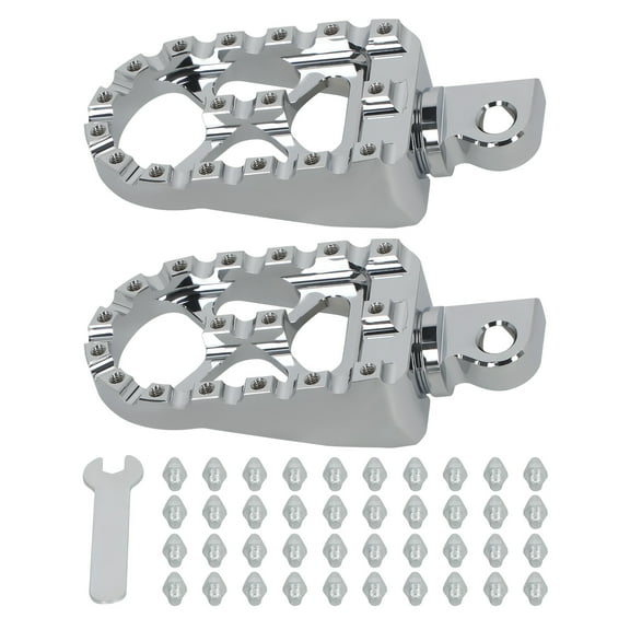 maXpeedingrods Wide Foot Pegs, 360 Rotating Motorcycle Foot Pegs for CNC Harley Dyna Sportster Fatboy Iron 883, Sur Ron Light Bee S/X, Segway X260 X160, Talaria Sting MX3 MX4 - Silver