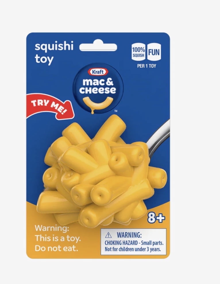 mac and cheese stress reliever , fidget , sensory squishi