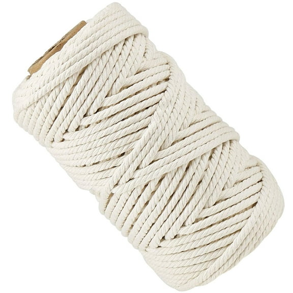 WRISTBIQUE Beige Macrame Cord 5mm Cotton Rope for DIY Plant Hangers Wall Hangings and Crafting