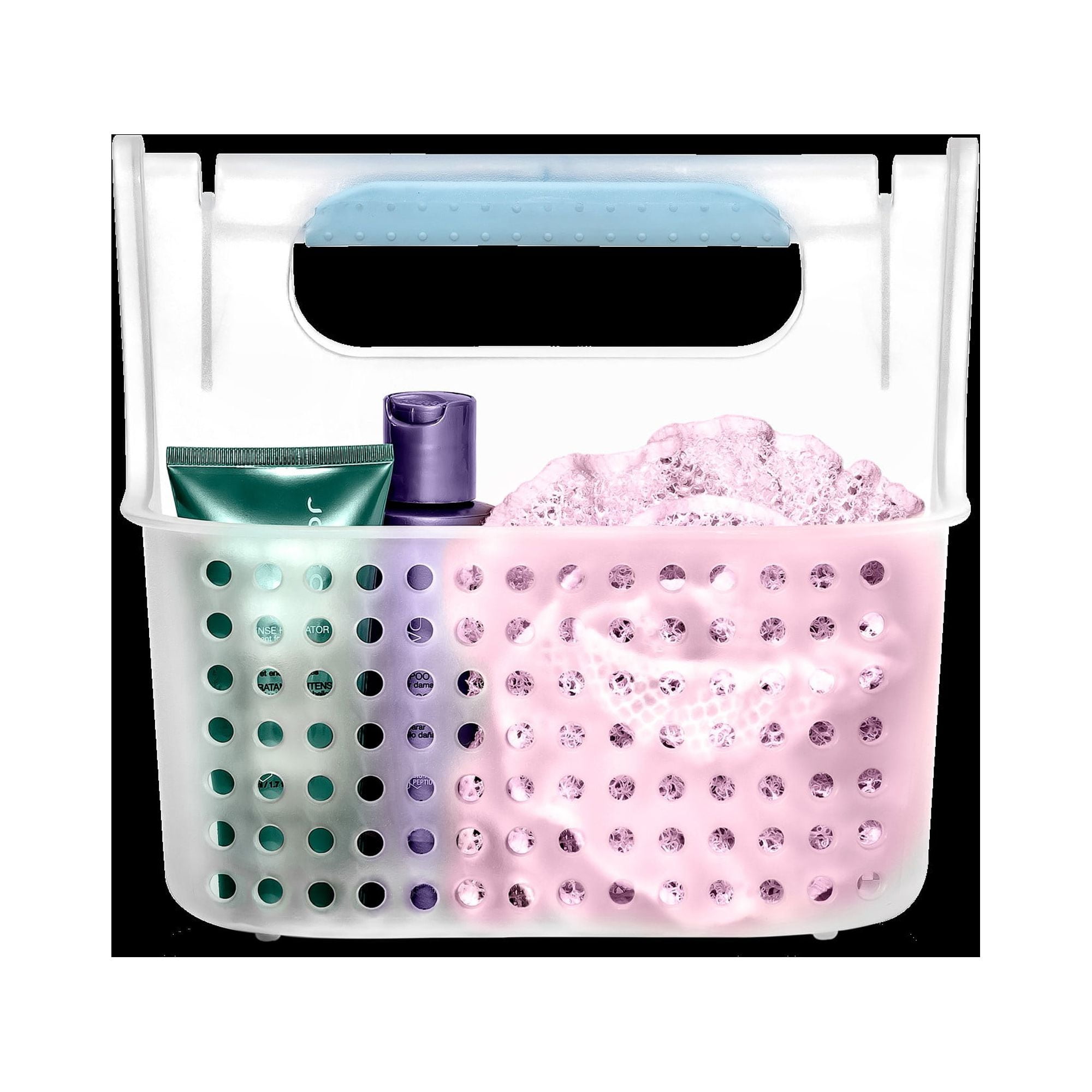 Mainstays Large over the Shower Caddy, 2 Shelves, 1 Deep Basket, Heavy Duty  Plastic, Frosty Finish