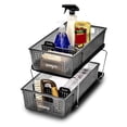 thumbnail image 1 of madesmart 2-Tier Organizer Multi-Purpose Slide-Out Storage with Handles and Dividers, Home and Bath Organization, BPA Free, Carbon/Frost, 1 of 6