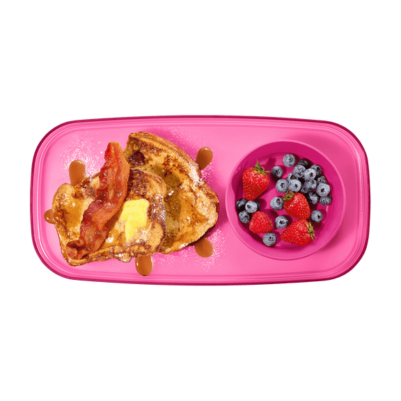 madesmart Appetizer Tray, Sturdy BPA-Free Plastic, Ideal for Parties, Snacks & Small Bites, Translucent Pink