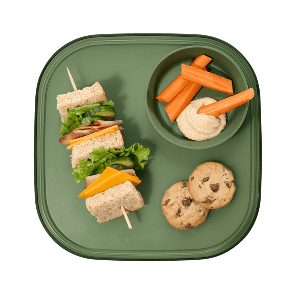 madesmart Dinner Plate, Durable BPA-Free Plastic, Lightweight & Reusable for Everyday Dining, Translucent Olive