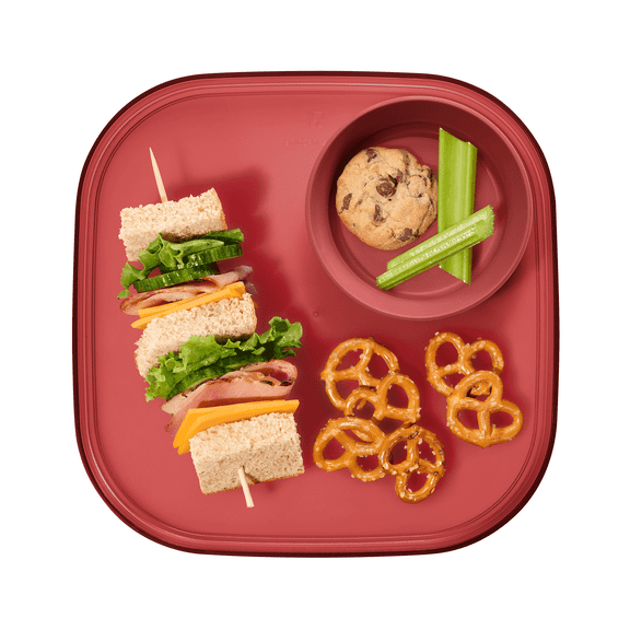 madesmart Dinner Plate, Durable BPA-Free Plastic, Lightweight & Reusable for Everyday Dining, Translucent Red