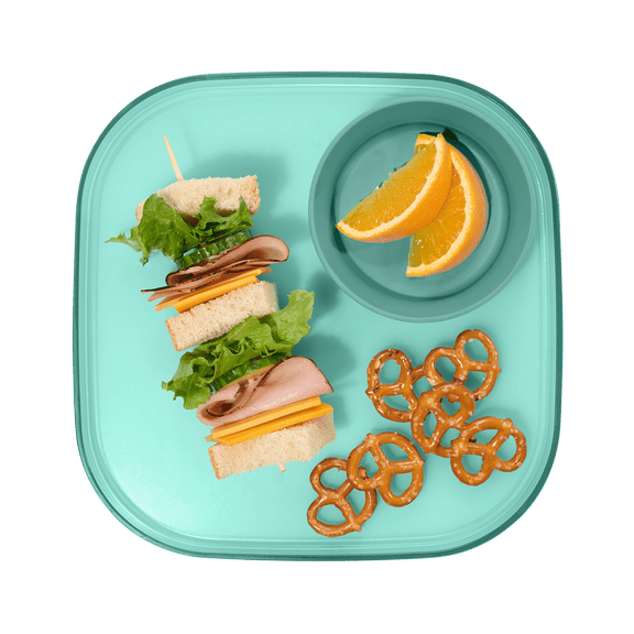 madesmart Dinner Plate, Durable BPA-Free Plastic, Lightweight & Reusable for Everyday Dining, Translucent Teal