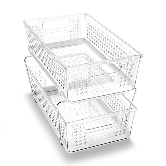 madesmart Premium Two Tier Organizer, Clear VT2
