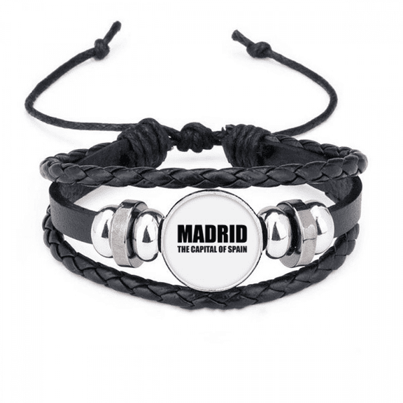 madrid the capital of spain bracelet braided leather woven wristband