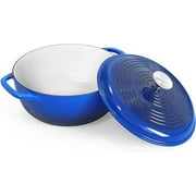 Magicplux 6 Qt Enameled Cast Iron Dutch Oven, Blue