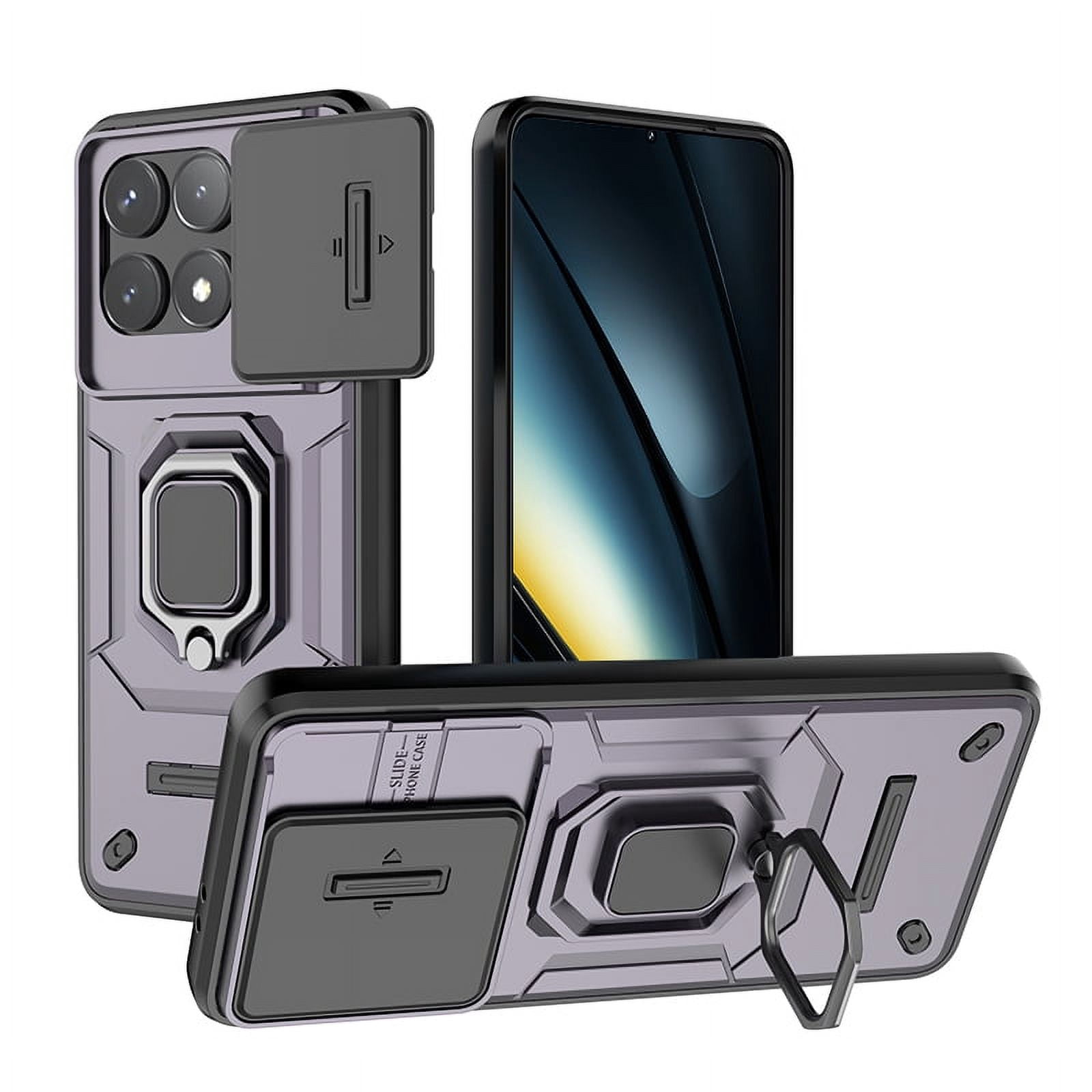 magnetic phone with ring For Poco F6 Pro Full protection lens cover ...