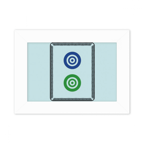 mahjong dots 2 tile pattern photo mount frame picture art painting desktop 5x7 inch