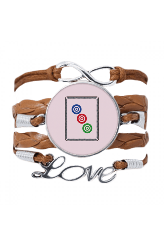 mahjong dots 3 tile pattern bracelet love chain ornament wristband