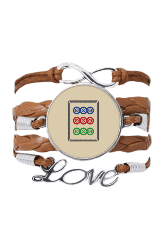 mahjong dots 9 tile pattern bracelet love chain ornament wristband
