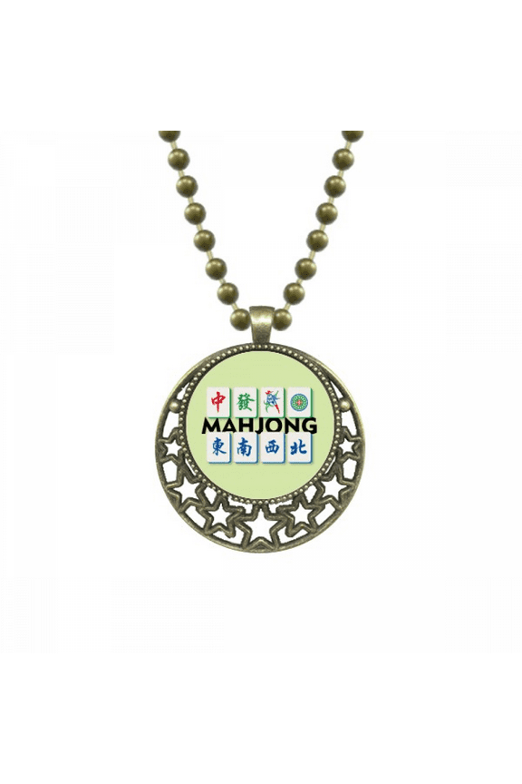 mahjong frich pheasant pendant star necklmoon chain jewelry