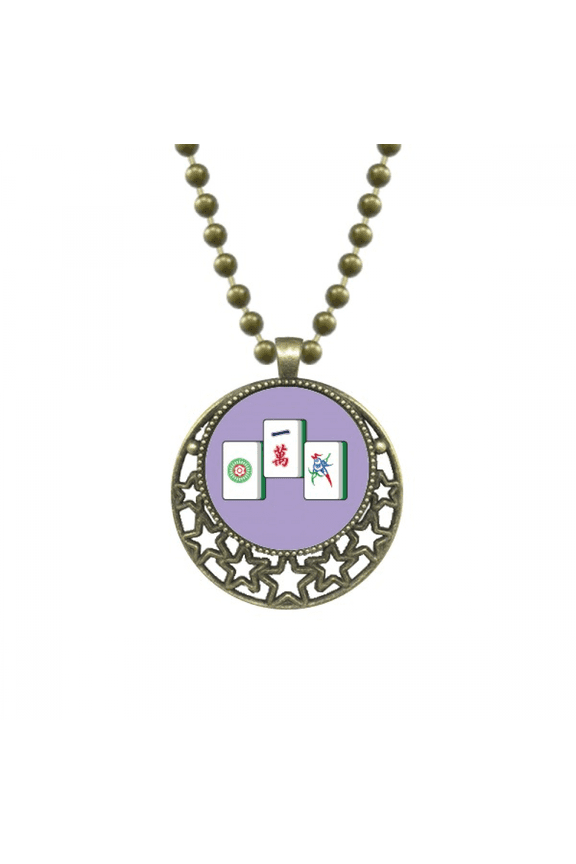 mahjong top ten thousand pendant star necklmoon chain jewelry