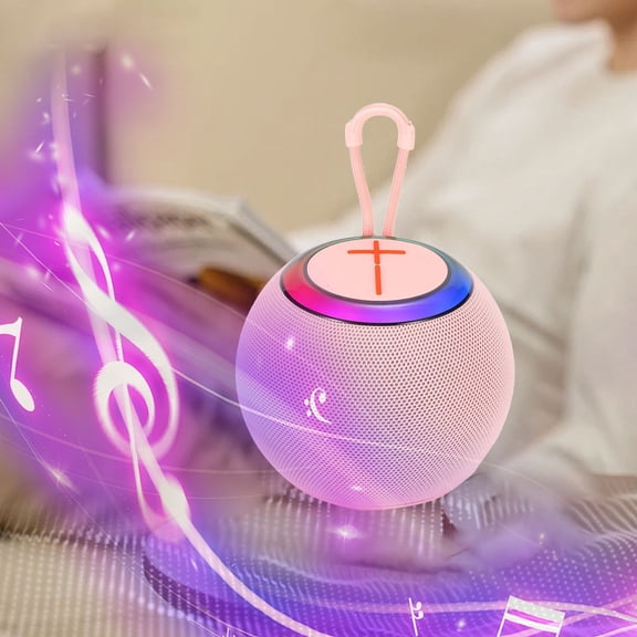maho Bluetooth Speakers Colorful Bluetooth Speaker Wireless Colorful Light Fabric Card Insert Subwoofer Portable Mini Bluetooth Sound Ball IPX6 Watertight