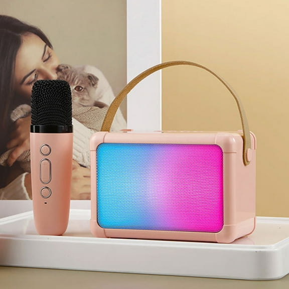 maho Car Mounted Desktop Outdoor Sports Convenient RGB Bluetooth Speaker Home Mini Karaoke Card Voice Prompt Audio Gift 5W with Colored Lights and Single Micro