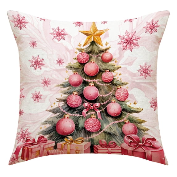 maho Christmas Pillows Christmas Print PillowCase Linen Sofa Cushion Cover Home Decor Cushion Cover Family Pillowcase