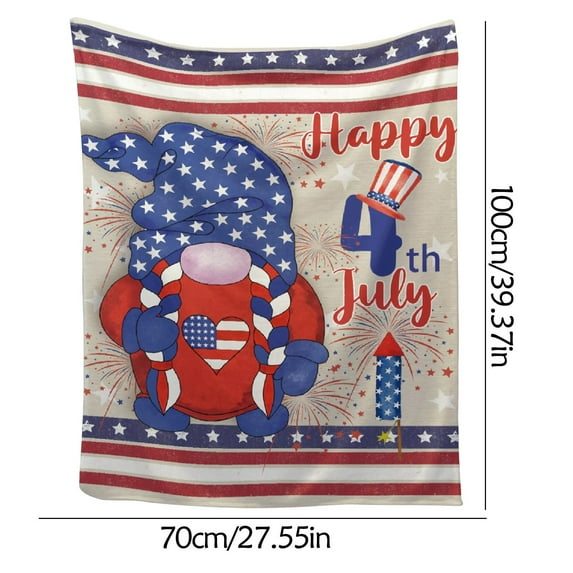 Hwkond Cooling Comforter Independence Day Blanket Household Flannel Blanket Travel Camping Night Reading Lunch Break on Clearance