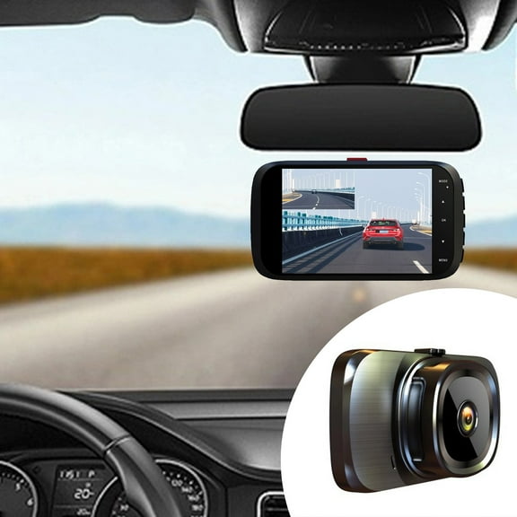 Hwkond Dash Cam 4-inch High-definition 1080P Lens Recording IPS Screen Large Wide-angle Reverse Image Driving Recorder on Clearance