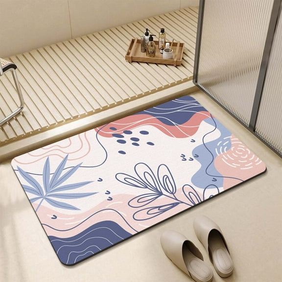 maho Diatomite Bathroom Water-absorbent Floor Mats Bathroom Doorway Non-slip Foot Mats Sink Toilet Quick-drying Floor Mats F on Clearance