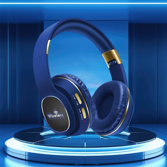 Hwkond Headphones Wireless Bluetooth Headphones Wireless Bluetooth Headset Subwoofer Bluetooth Mobile Computer Game Music Sports Game Headphones With LED Lights on Clearance