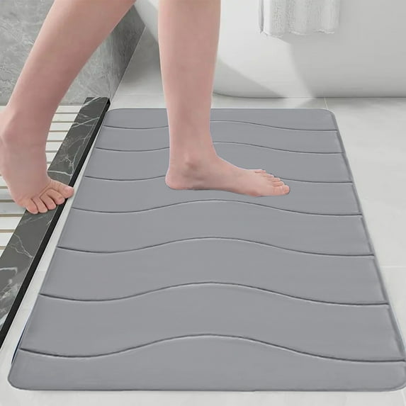 maho Living Room Bedroom Straight Plush Carpet Floor Mats Bathroom Absorbent Non-slip Mats Kitchen Foot Mats Machine Wash Bathroom Rugs for Bath Tub And Shower Gray on Clearance