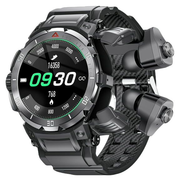 maho Men's Smart Watches, Smart Sports Watch Watch Headphones 2 In 1 Smart Watch Bluetooth Call Music Control NFC Multi Sport Mode 2.01 HD Large Screen Support Wireless Call(Black)