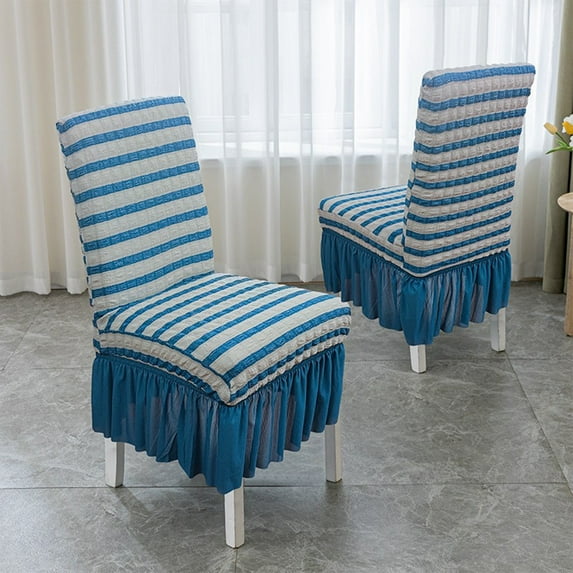 maho Modern Easy Thickened Chair Cover Seersucker Chair Cover Home Elastic Dining Chair Cover Lace Skirt
