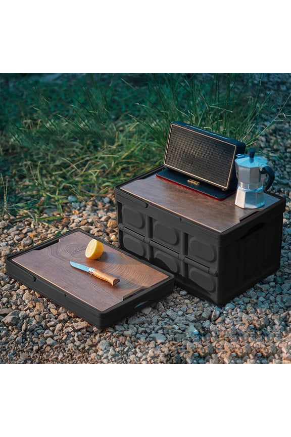 maho Outdoor Portable Storage Box- Foldable Multifunctional Storage Box- Removable Tarpaulin- For Camping Picnic- Car Storage- Home Storage Black on Clearance